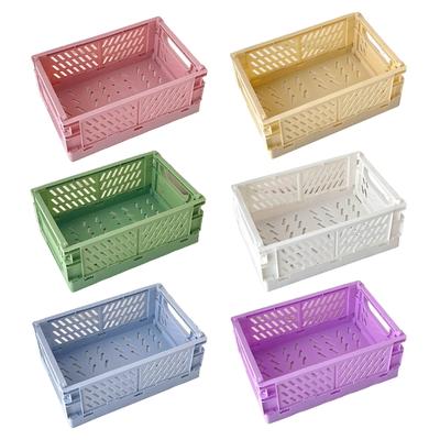 Stapelbara Bordskorgar Organiserare Kontor Skrivbord Låda Hylla Mini Plastkorgar Mini Vikbara Skrivbordslådor Förvaringslåda