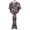 Damen Babyrosa Pfauenmuster Baumwolle Übergröße Maxi Strand Überwurf Kaftan Kleid CKFTN-SCRN-FULL-BUYIT-068