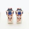 Purple Gold Triangular Bluestone Earrings Women'S High-End Temperament Rose Gold-Plated Diamond Earrings