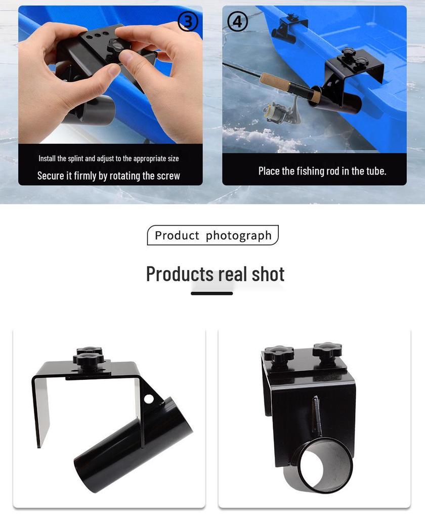 Heavy-Duty Adjustable Ice Fishing Sled Rod Holder - Hands-Free, High-Strength Insert