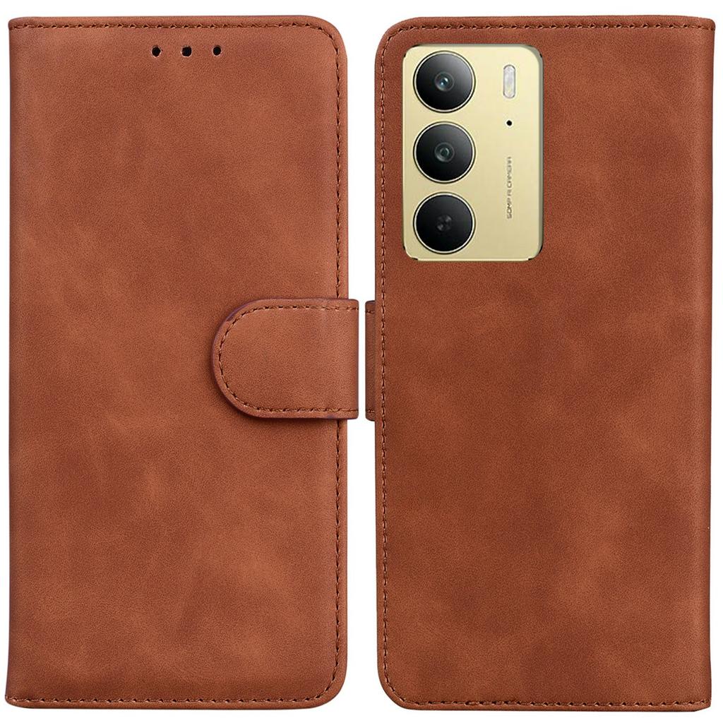 For Realme C75 4G Case Solid Color Leather Wallet Phone Cover