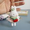 Handmaking Bunny Keyrings Knitting Rabbit Doll Pendant Creative Crochet Keyrings  Backpack