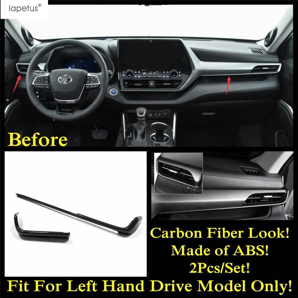 Carbon Fiber Window Lift / Gear Shift Panel / Water Cup / Air AC Cover Trim Accessories For Toyota Highlander / Kluger -2025