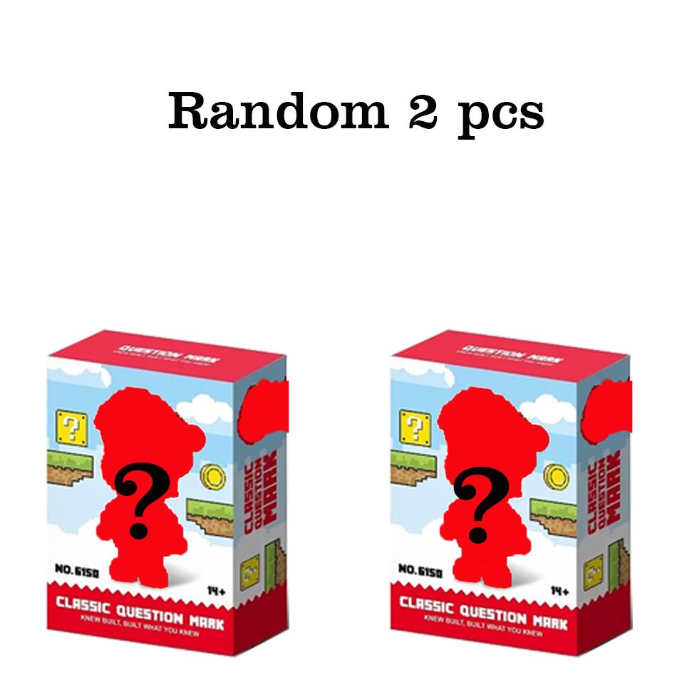 Cartoon Character Blind Box Building Blocks - Luigi & Yoshi Figures Small Particle Blocks Model Dolls For Kids Assembled Toy Gif