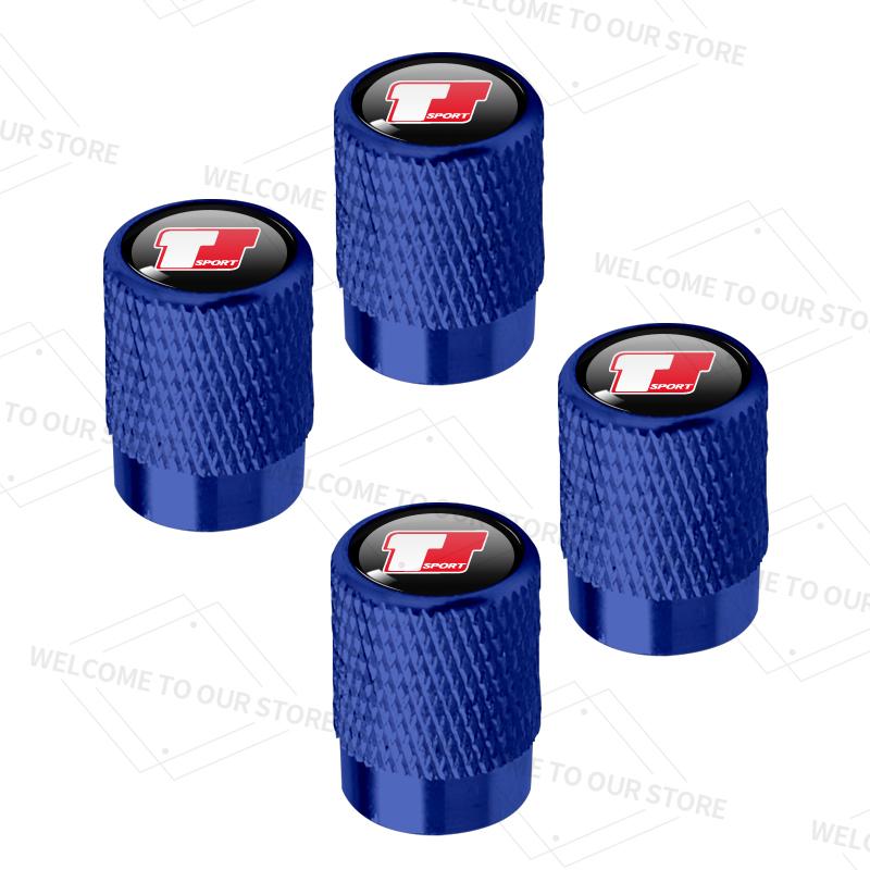 4pcs/1set For Toyota T Sport Logo Hilux Yaris Prius Supra Auris Verso Car Valve ML53 Caps Wheel Tires Air Tyre Stem Protective Cover