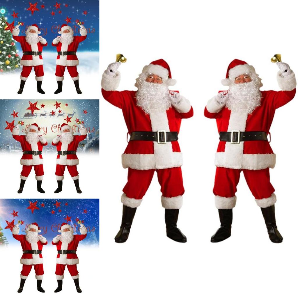Luxurious Velvet Santa Claus Costume For Adults With Complete Accessories Set