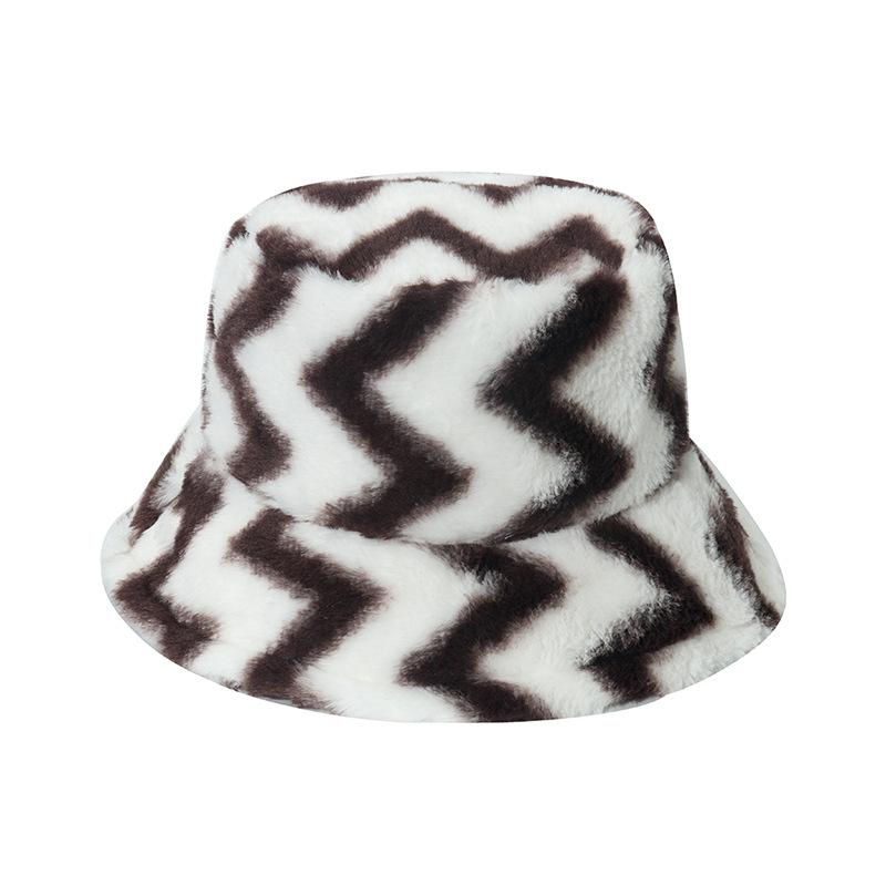 

Шляпа Универсальный стиль Любовь Волна Плюшевая Женская Солнцезащитная Рыбацкая Шляпа White Waves