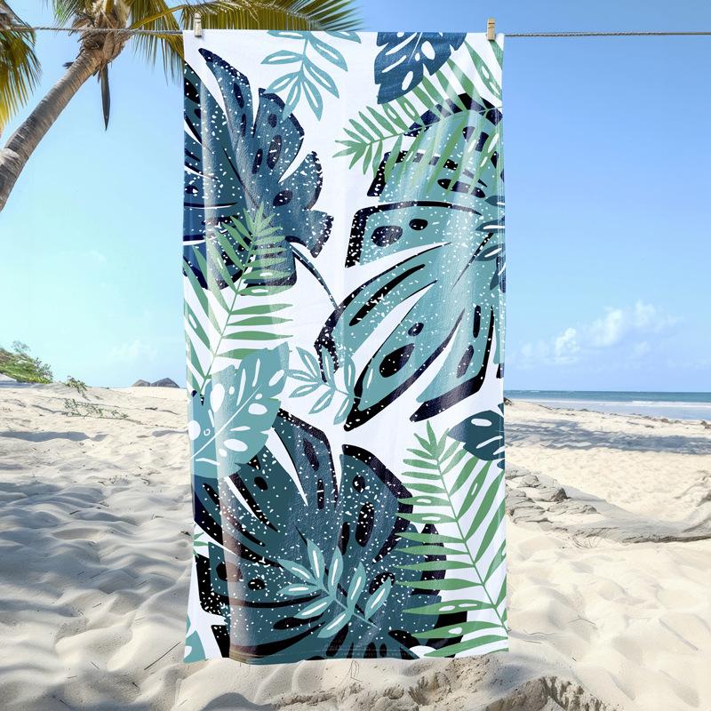 Colorful Tropical Palm Leaf Beach Towel Lightweight Absorbent Towel for Men Women Summer Vacation Beach Pool Gym Camping Use