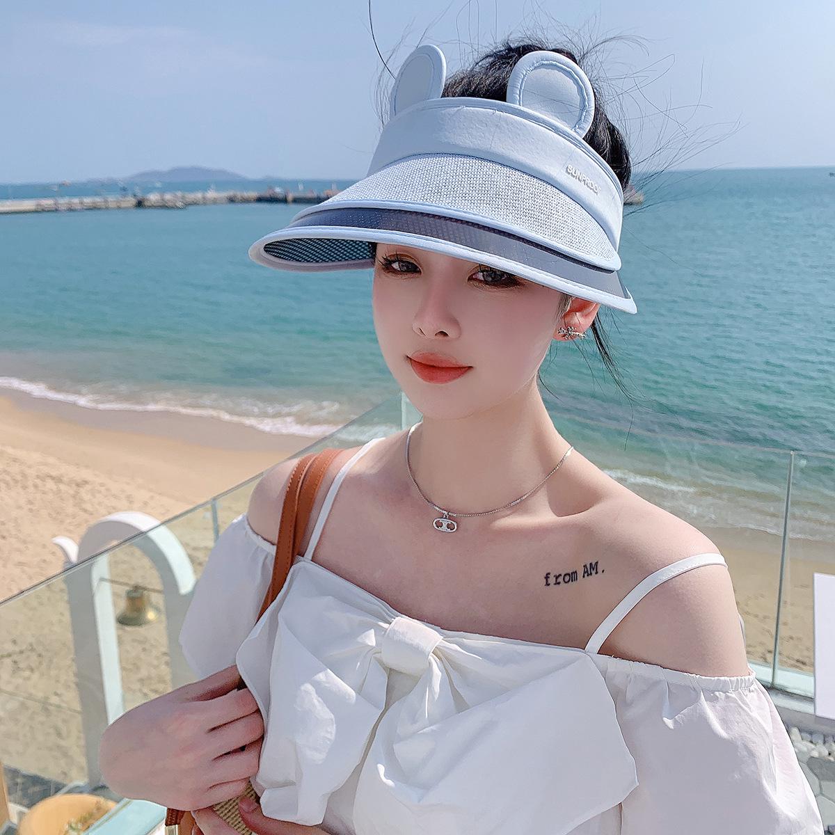 

Женская модная шляпа от солнца с широкими полями для путешествий на открытом воздухе и пляжа One Size светло-синий