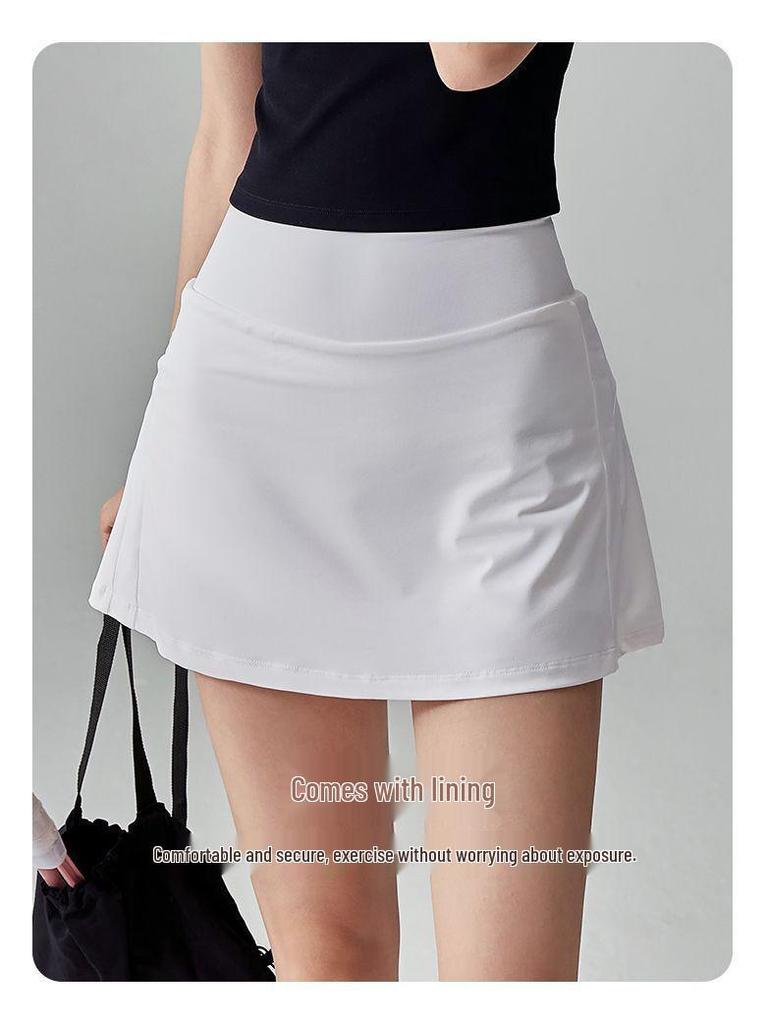 Women's Dopamine Summer Sports Set: Quick-Drying Vest & Anti-Exposure Skirt for Badminton, Tennis, and Running