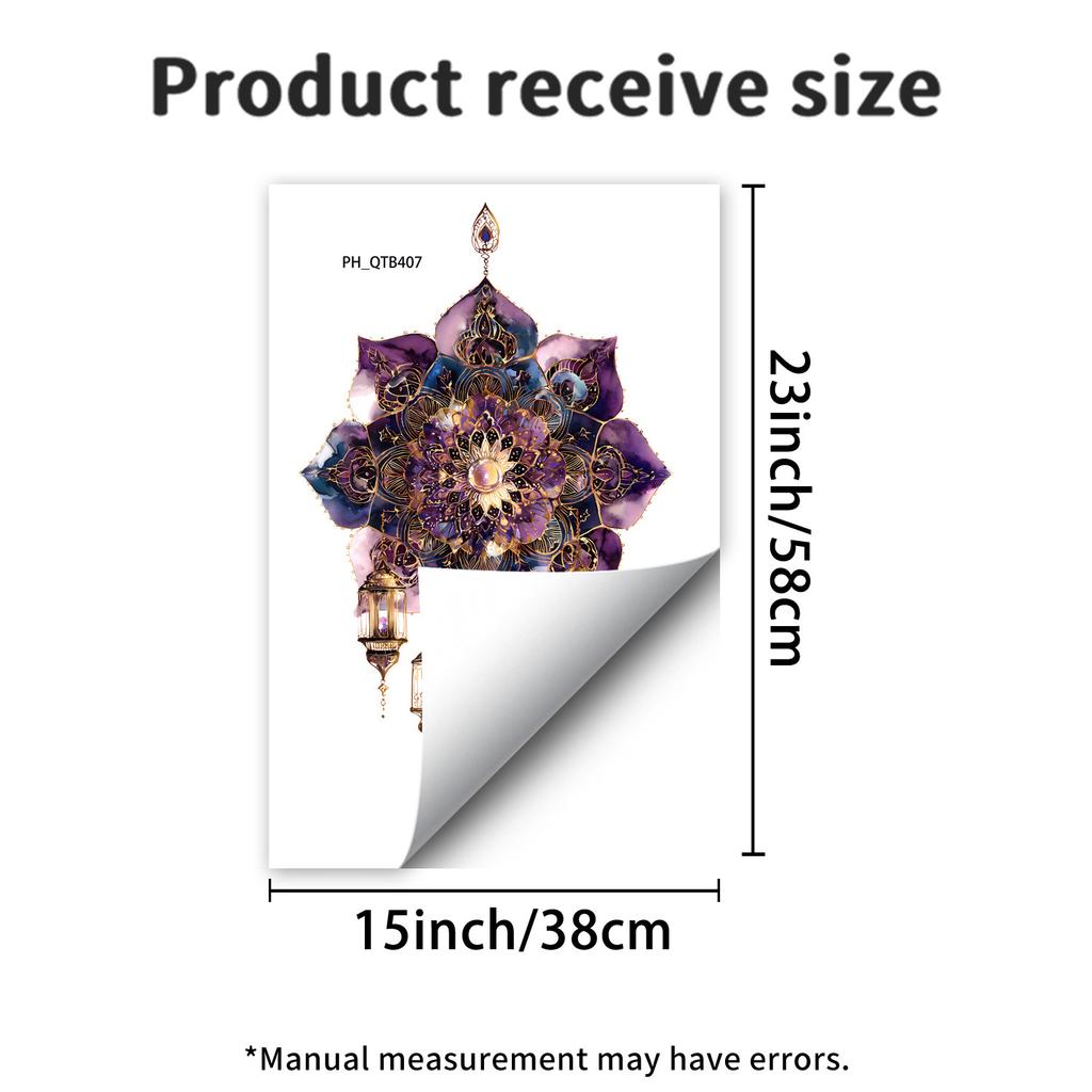 Exquisite Lotus Mandala Bedroom Living Room Entrance Home Decoration Retro Star Moon Self Adhesive Wall Stickers