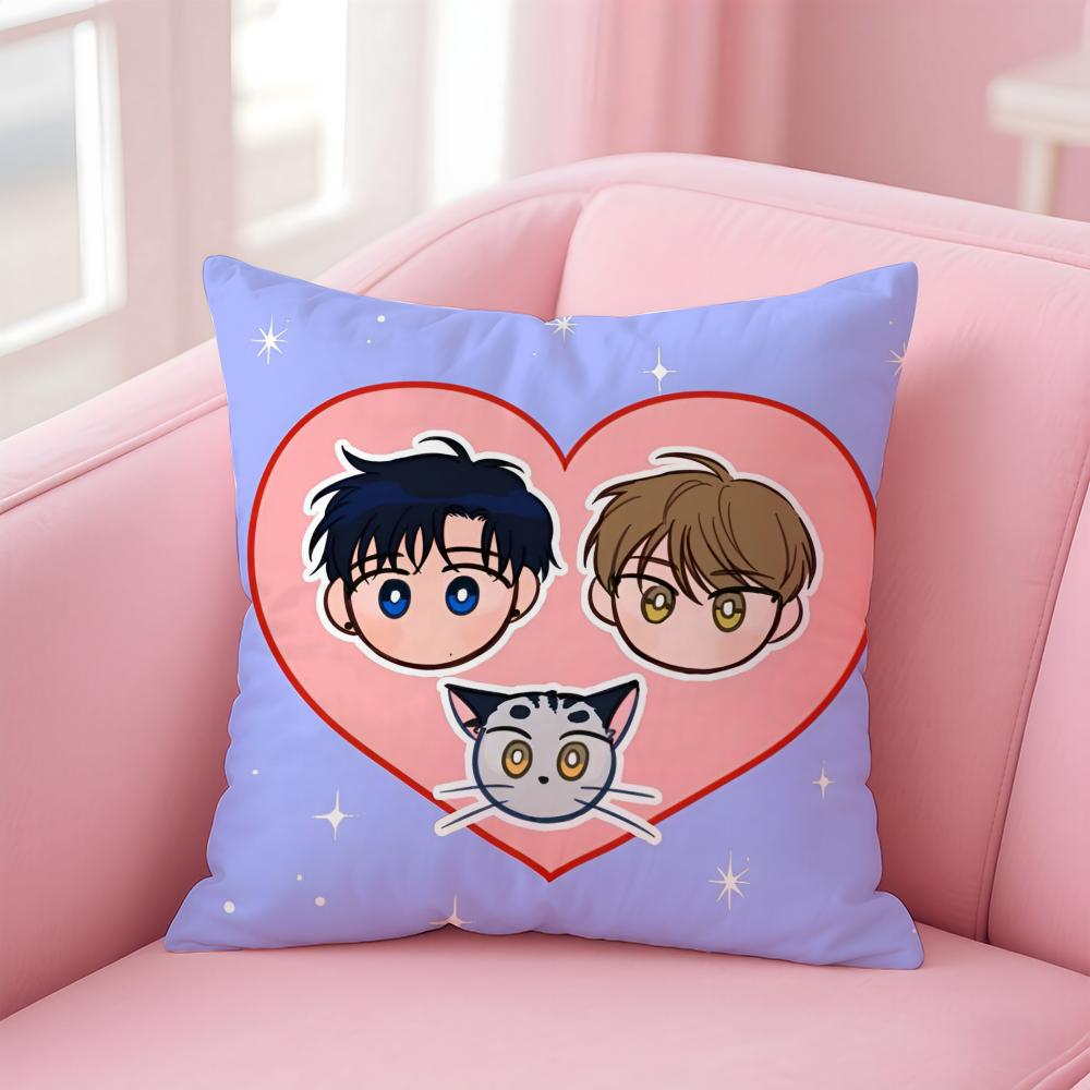 Charm Mystic BL Japanese Manga UUncanny Charm Cushion Cover Pillow Case Soft Skin Friendly Fabric Concealed Zipper 30X30cm