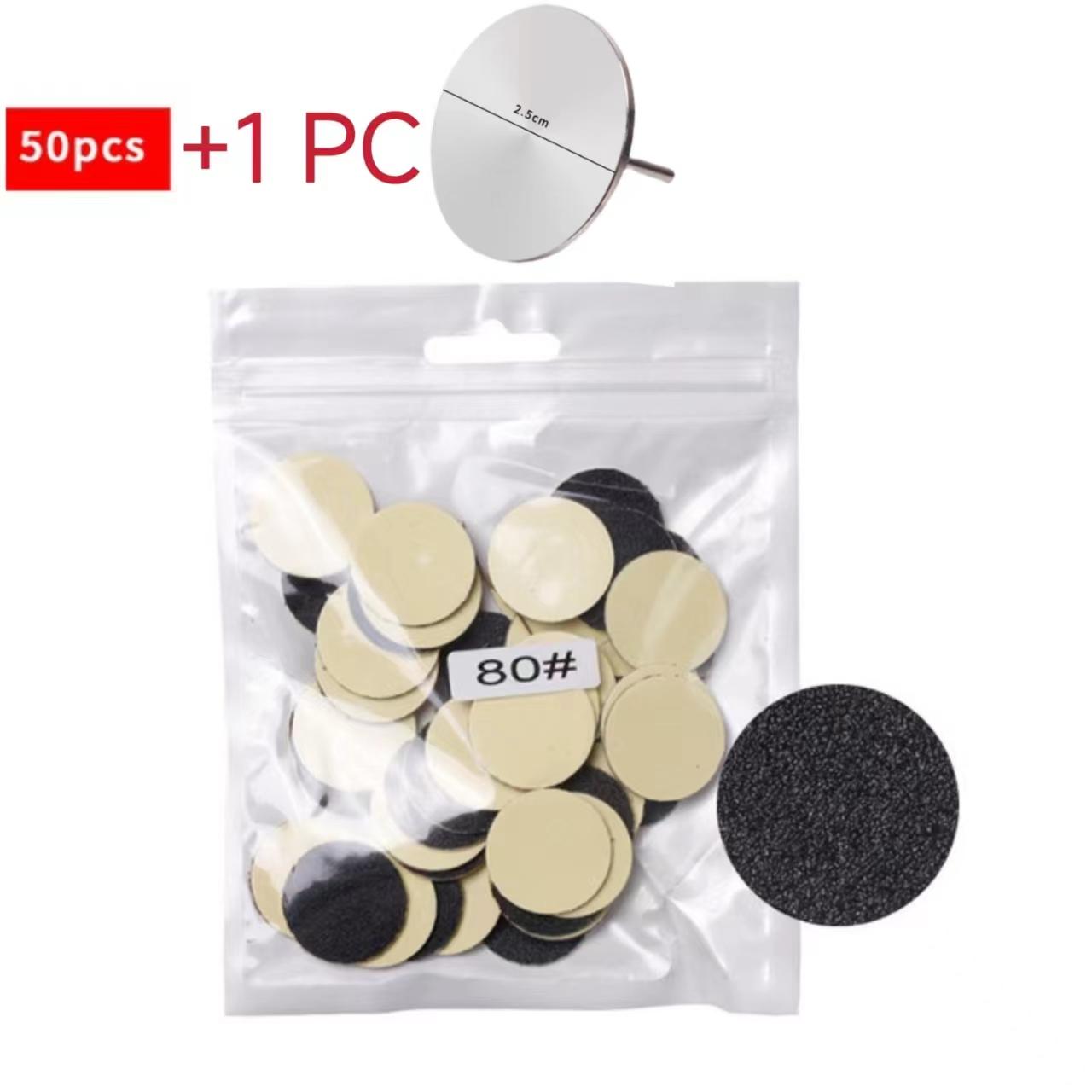 

25 мм наждачная бумага для омертвевшей кожи ног, умная пилка для педикюра, гибкий шлифовальный диск, инструмент, сменные насадки, пилки для кутикулы, мозоли 80# with disc чёрный