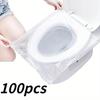 100 teile/beutel Biologisch abbaubare Einweg-Toilettenabdeckung aus Kunststoff Tragbare sichere Reise Badezimmer Toilettenpapier Pad Badezimmerzubehör