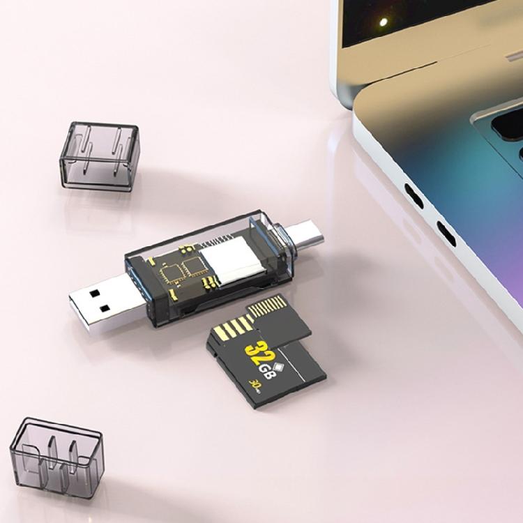 Efficient USB 3.0 SDTF Card Reader with Two Slots and Type C Interfaces for Enhanceds Data Management on the Go