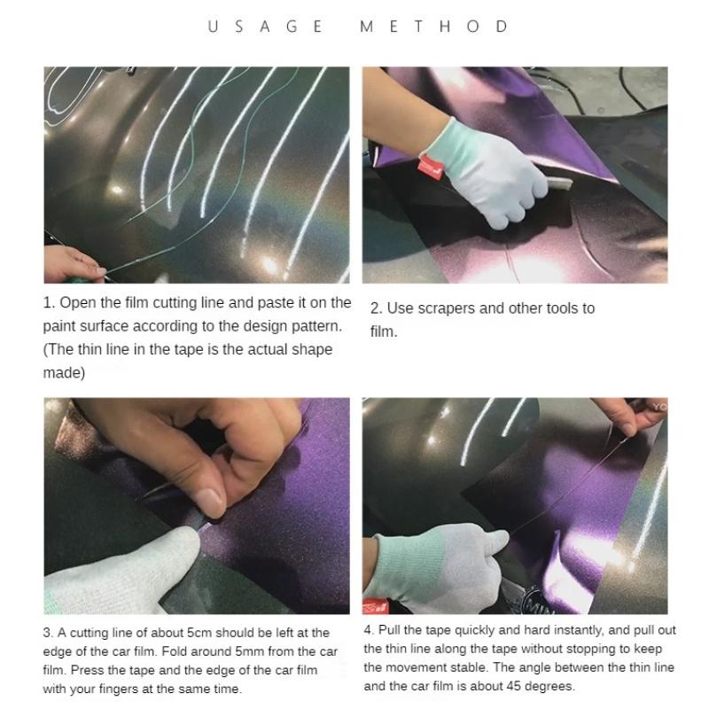 5/10/50M Vinyl Wrap Car Stickers Knifeless Tape Design Line Car Film Wrapping Cutting Tape Knife Car Styling Tool Accessories