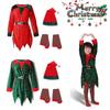 Christmas Kid Elf Costume Santa Claus Cosplay Fancy Dress Xmas Festive Outfits