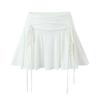 Spring New Arrival American Retro A- line High Waist Pleated Drawstring Fashion Tape Sexy Short Skirt Shoelace Skirt