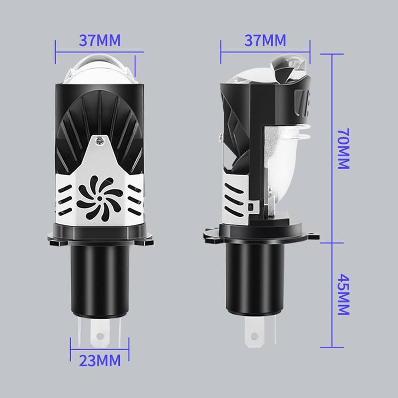 Motorcycle H4 Super Bright Led Lens Laser Matrix Headlight Modified Three-Claw Accessories Light Bulb Far And Near Light Integration