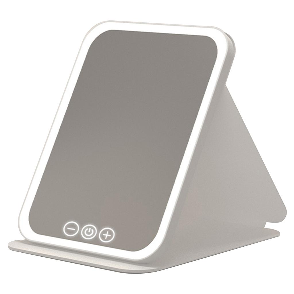 3 Colors LED Desktop Makeup Mirror with Light Women Female Portable Touch Screen Dressing Mirror Fill Light for Home Bedroom