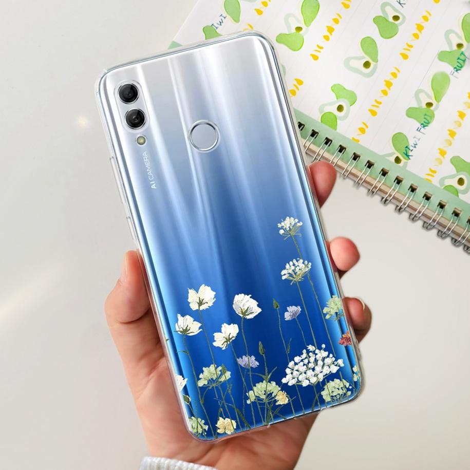 For Honor 10 Lite Case Honor 10i Shockproof Cover HRY-LX1T HRY-LX2 Stylish Flower Soft Silicone Clear TPU Funda For Honor10 Capa