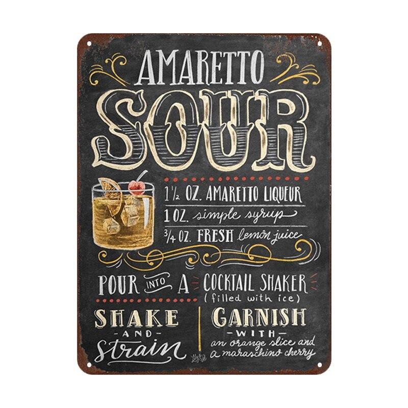 Mai Tai Cocktail Plaque  Vintage Metal Signs for Bar Pub Club  Whiskey Pimms Cup Retro Tin Poster  Wall Decor for Home Kitche