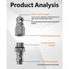 Stainless Steel High Pressure Nozzle 1/4inch Quickly connect 1 Front 6 Back Nozzle Professional Drain Cleaning Tool