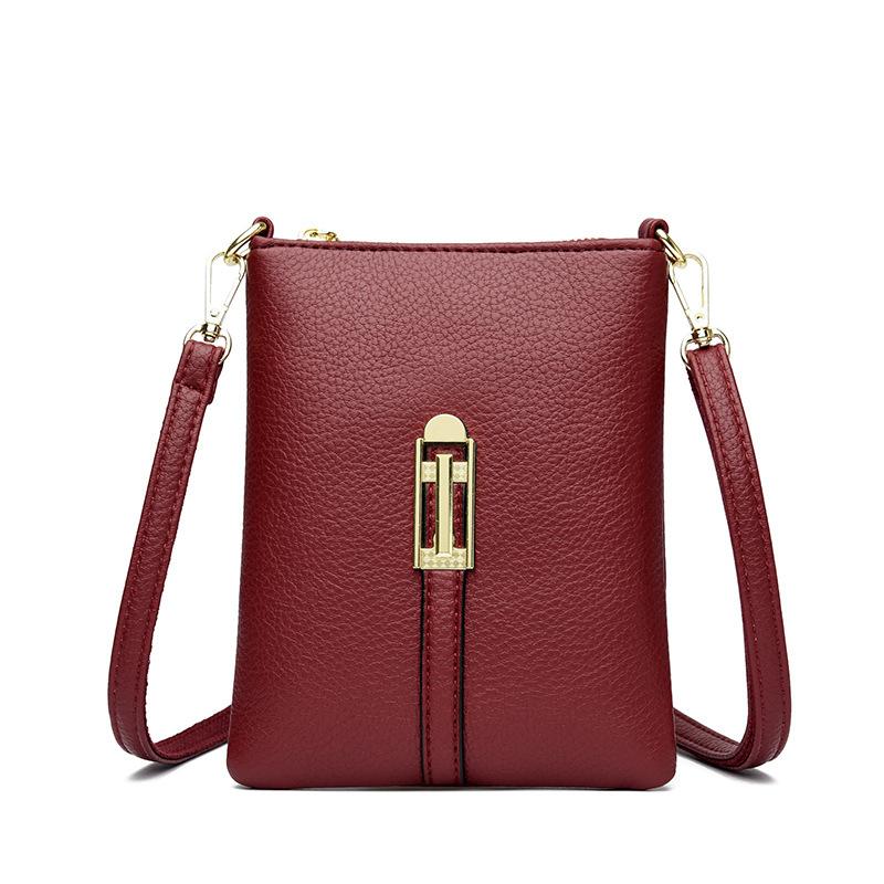 Weiche Leder Umhängetasche Damen Handy-Tasche Ein-Schulter Großraum Modische und Trendige Tasche