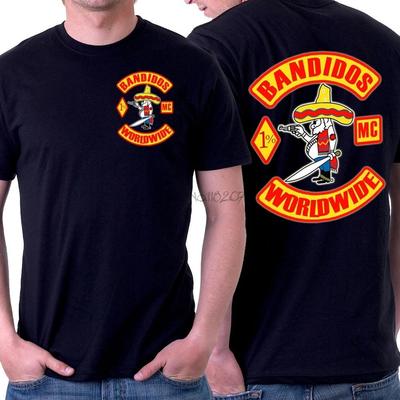 Bandidos Motorcycle Club T-shirt da Uomo Girocollo Cotone Oversize Street Y2k T-shirt Uomo T-shirt Nera Moda Estiva Taglia Europea Top Tee