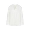 LESS 2025 Spring Mulberry Silk V-Neck Long Sleeve Shirt