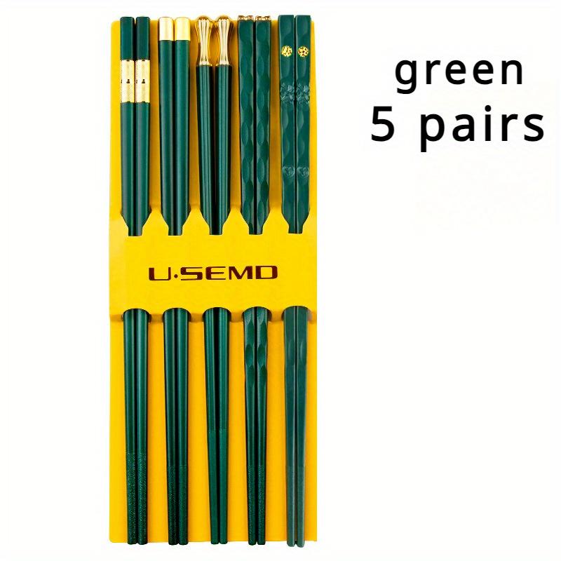 5/6/8Pair High Temperature Resistant Household One Person One Chopstick Meal Sharing Alloy Chopsticks