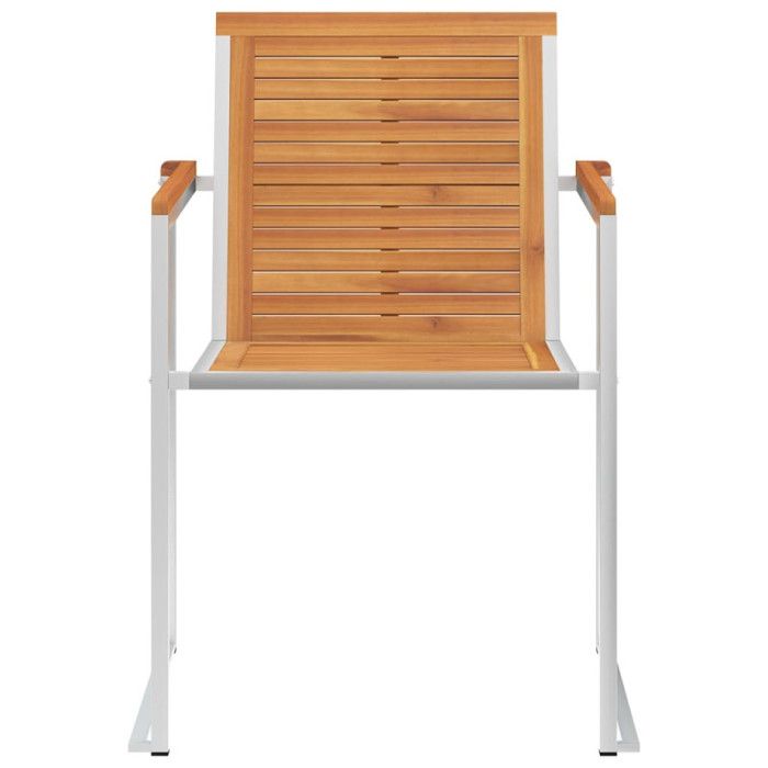 VidaXL Chaises de jardin 6pcs Bois d'acacia solide et acier inoxydable 3078468