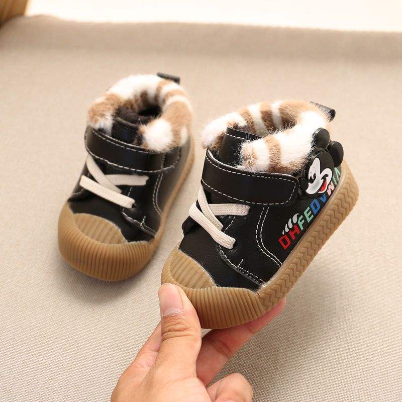 Winter Warm Baby Cotton Shoes 0-2 Years Old Soft-soled Children's Biscuit Shoes Fleece Boys and Girls Board Shoes, Baby Shoes