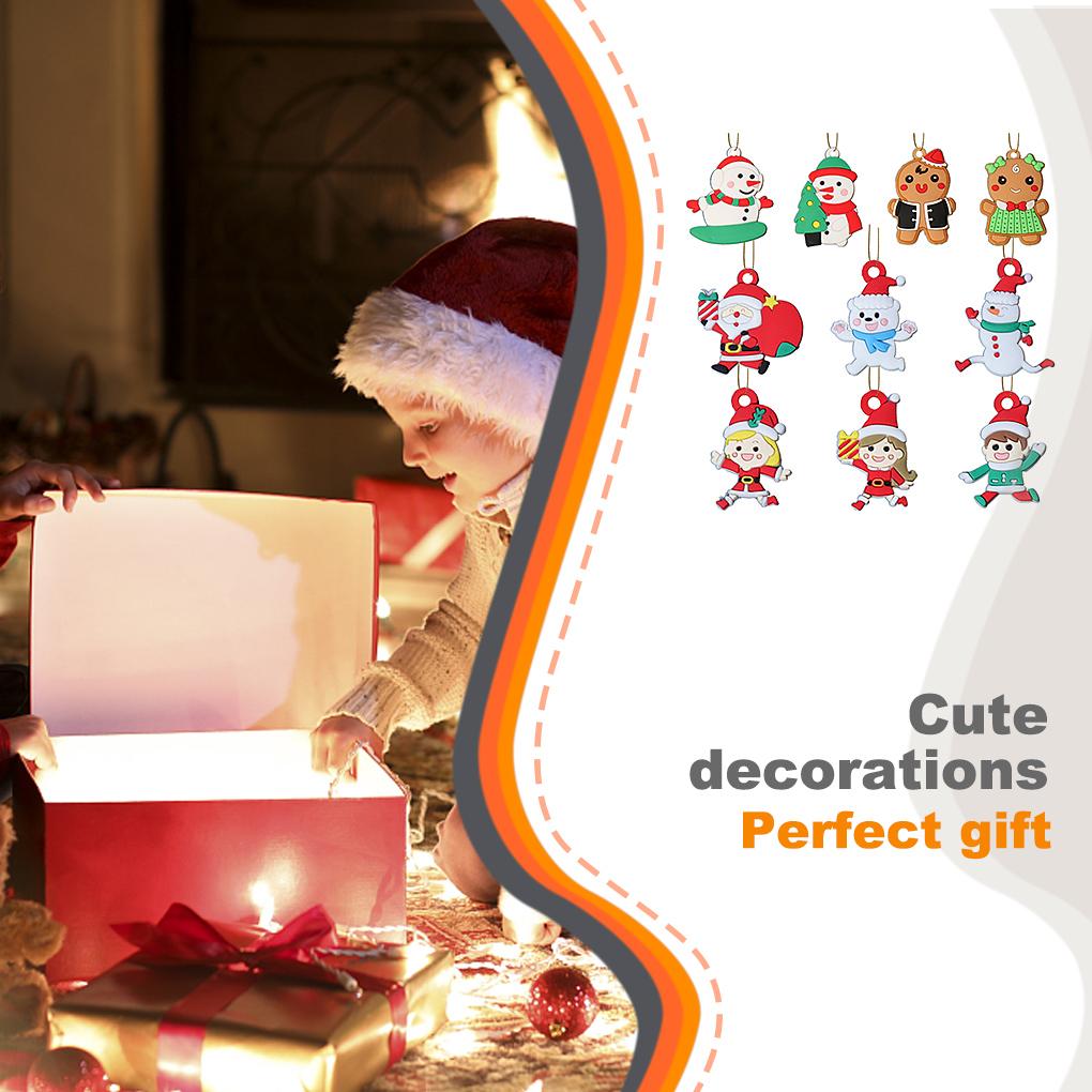 Christmas Tree Hanging DIY Crafts Gingerbread Man Pendants Festival Decorating Window Ornaments Home Living Room Lanyard