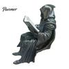 Dark Style Soft Furnishings Gothic Shadow Reader Statue, Mini Wizard Figurine, Matte Magic Theme Party Props Black Resin Sculpture for Home