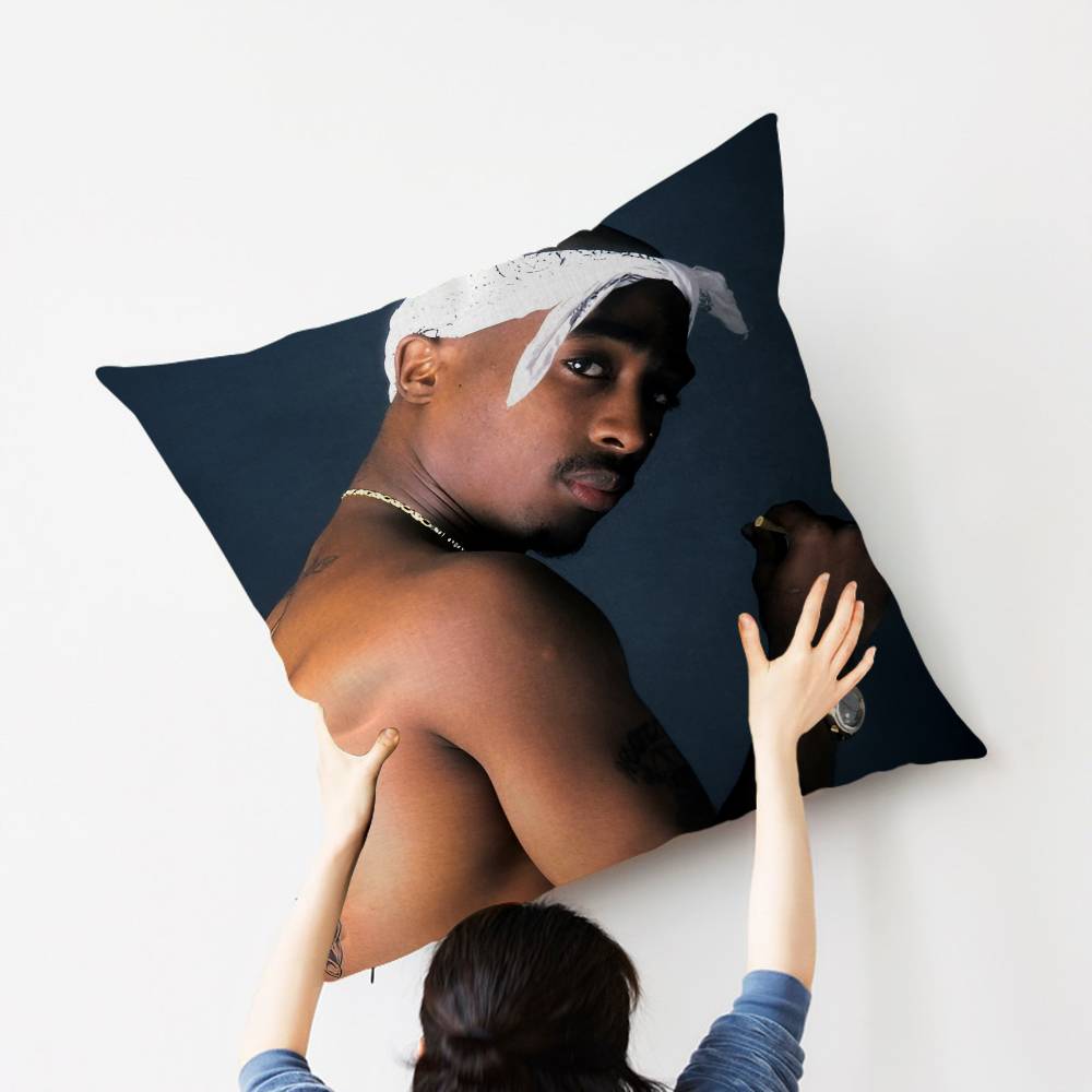 2PAC Hip-Hop Sänger Kissenbezug Auto Überwurfskissenbezug Für Sofa Auto Weihnachtsgeschenk 40x40cm 45x45cm