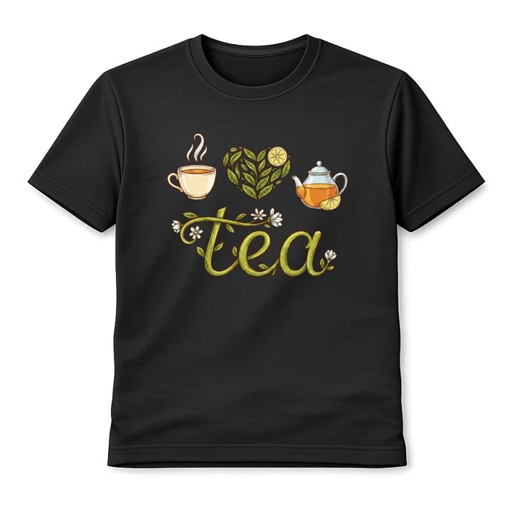 Tea Lover Unisex T-Shirt Heart Leaves Teapot Illustration Cute Graphic Tee XL