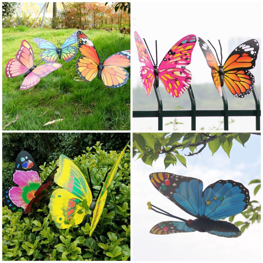 

PVC Vivid Butterflies with Rod 30/40/50cm Lifelike Butterfly Stakes Simulation Butterfly Stake 40cm(magnetic)
