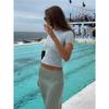 Womens Tops Trendy Basic Crew Neck Short Sleeve T Shirt Slim Fit Cute Crop Top Shirts Casual Women Summer Clothes