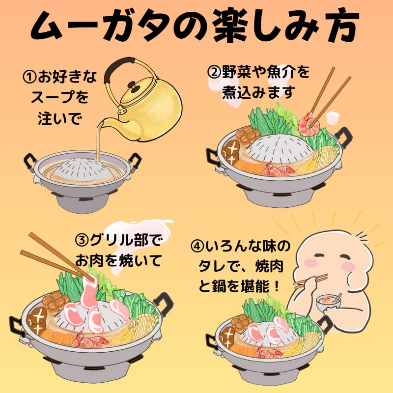 Moogata pot with holes charcoal stove set (30cm) +