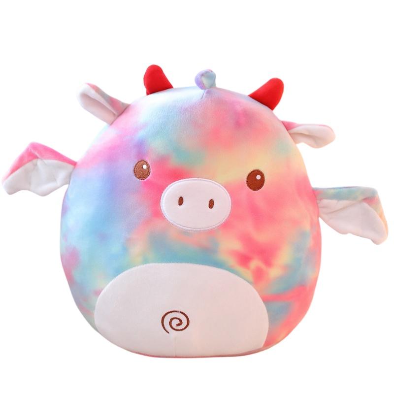 Cute Unicorn Plush Toy Bat Pillow For Kids Rainbow Pig Cat Cow And Bat Designs 35cm
