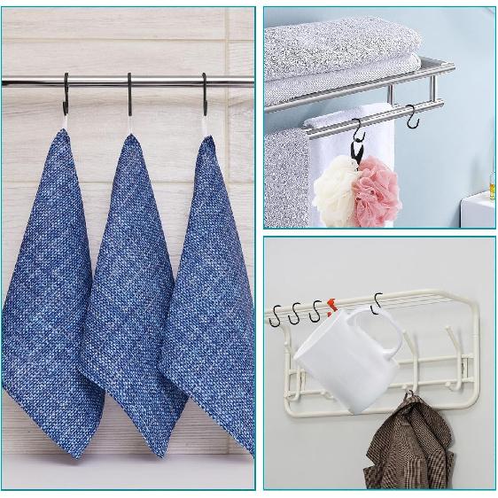 Mozeat Lens 60 Pack 1 Inch Small S Hooks for Hanging, Black Mini Ornament Hooks, Metal Heavy Duty Mini S Hooks for Jewelry, Necklaces, Plants,