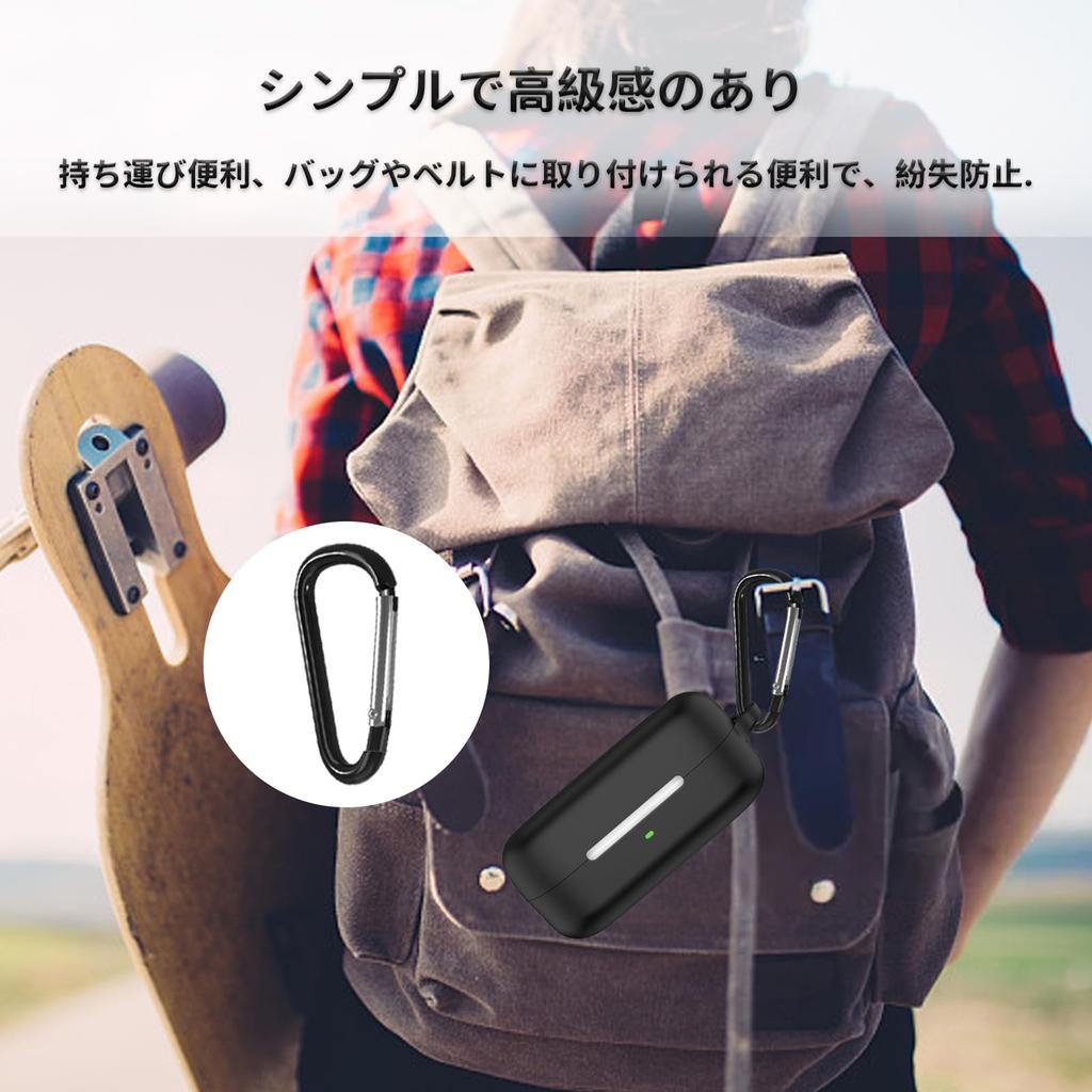 YAODLE Sony Liquid Silicone Protective Loss Charging Carabiner Included WF-C510 Case, Case, Shockproof, Waterproof, Dustproof, Lightweight, Compact,