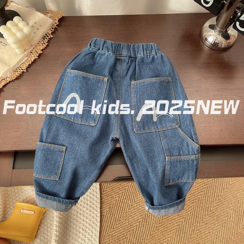 Boys Denim Pants for Spring Autumn Comfortable Casual Trousers for Toddlers 1-3 Years