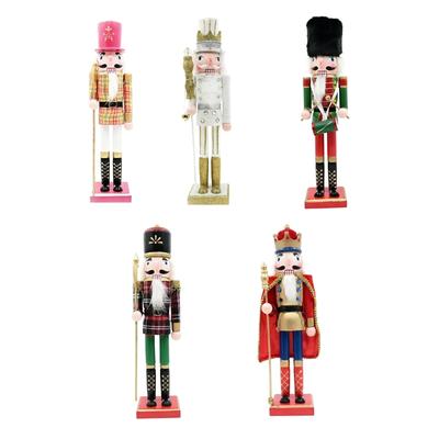 Christmas Nutcrackers Ornament Small Wooden Soldier Christmas Decorations Nutcrackers Figure Ornament for Table Shelf