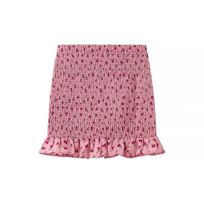 Kaslead New Arrival Women's Fashion Style Fashion Minimalist Small Floral Elastic Sheath Skirt