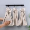Striped Pattern Bow Decor Washcloth, Modern Color Block Hand Towel for Bathroom Home Bathroom Decor Back To School