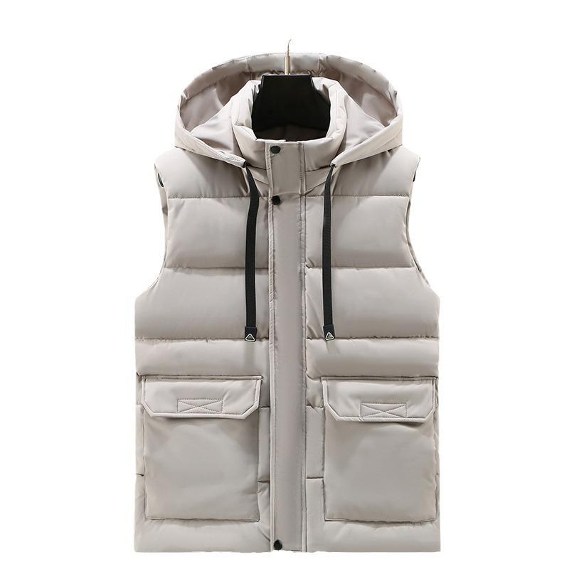Vest Men's Autumn and Winter New Thermal Tooling Large Size Outer Wear Casual Cotton Vest Vest Vest Jacket