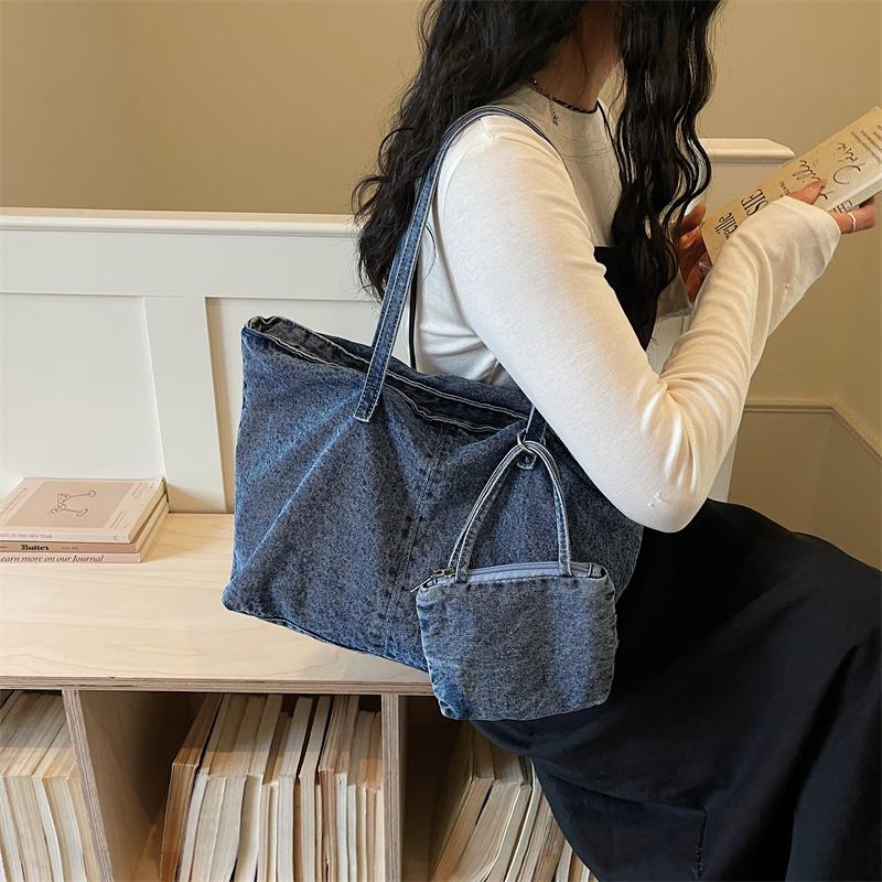 Shoulder Bag Denim Handbag Vintage Large Capacity Tote Bag