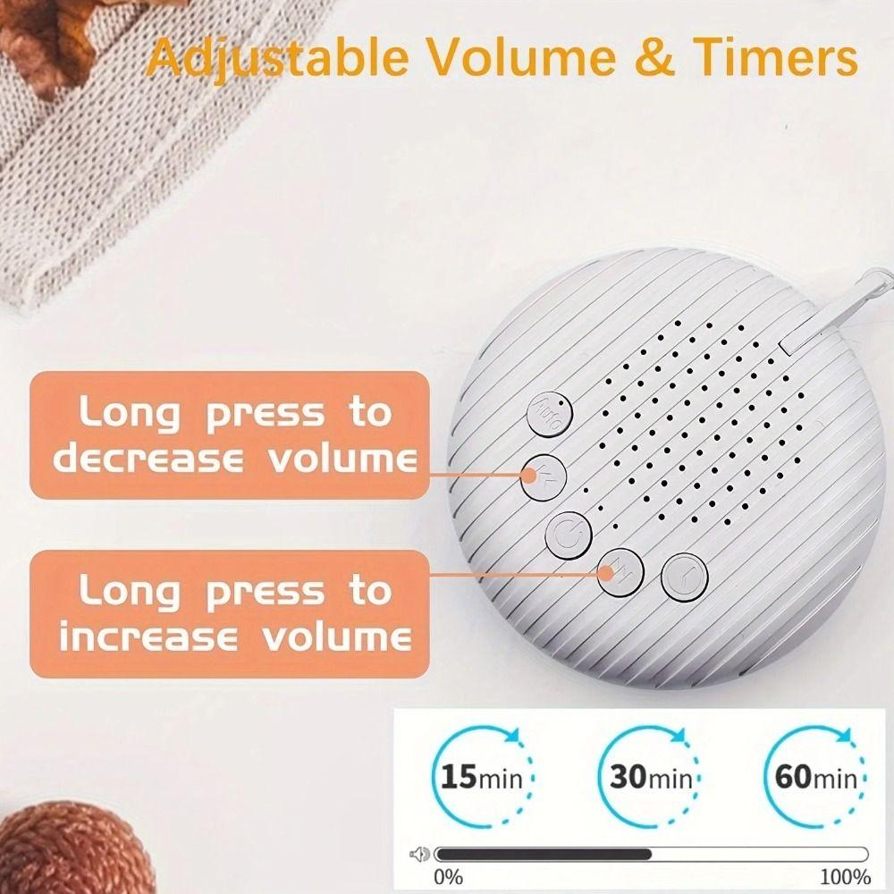 10 Soothing Sounds White Noise Sound Machine Automatic Noise Monitoring Adjustable Volume Sleep Machine with Lanyard